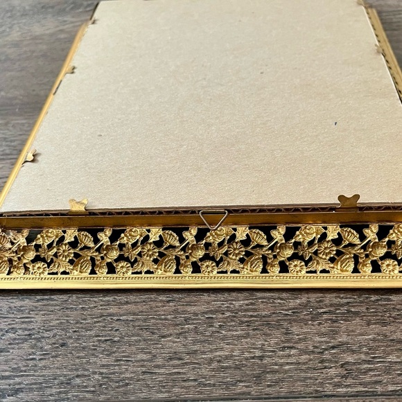 Ornate Gold Metal Picture Frame with Intricate Floral Design 10/11.5 Inches - Picture 11 of 15